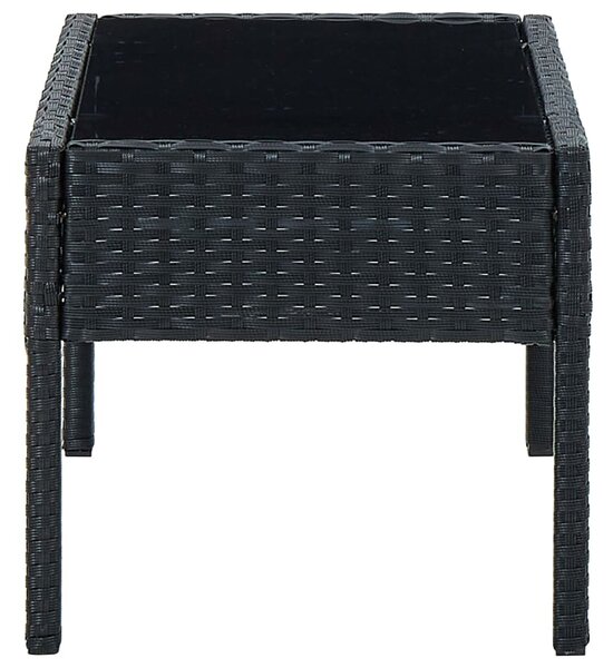 VidaXL fekete polyrattan kerti asztal 75 x 40 x 37 cm