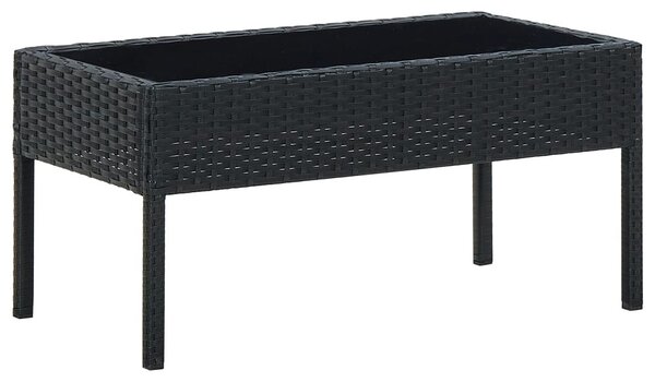 VidaXL fekete polyrattan kerti asztal 75 x 40 x 37 cm