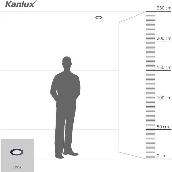 LED panel , 6W , süllyesztett , kerek , meleg fehér , fekete keret , IP44 , KANLUX ROUNDA