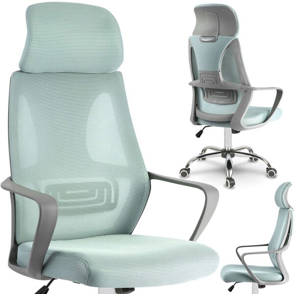 Sofotel Praga micro-hálós ergonomikus Irodai szék - Világoskék, Szürke