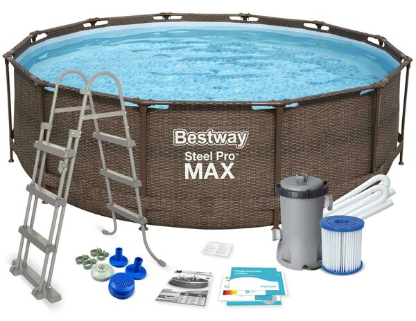 Bestway Steel Pro MAX Deluxe 366x100cm Fémvázas medence létrával és szivattyúval