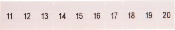 Pl. 6, LGS: FOLYAMATOS SZÁMOK 11-20 - Terminal jelölések ZB 6,LGS:FORTL.ZAHLEN 11-20 Phoenix Contact Tartalom: 10 db