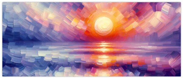 Kép - Színes művészi naplemente (120x50 cm)