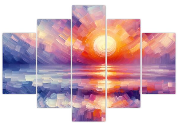 Kép - Színes művészi naplemente (150x105 cm)