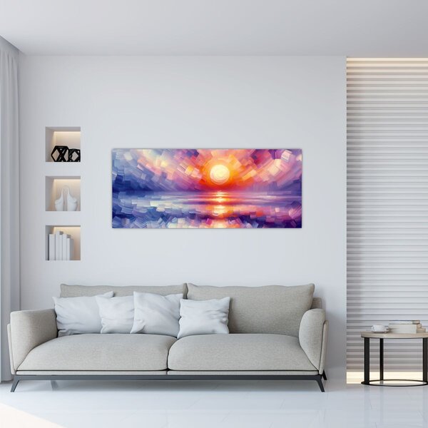 Kép - Színes művészi naplemente (120x50 cm)