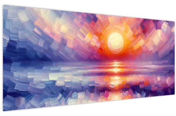 Kép - Színes művészi naplemente (120x50 cm)