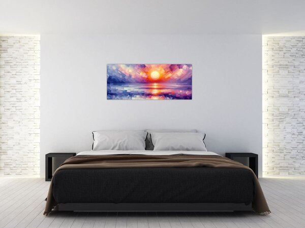 Kép - Színes művészi naplemente (120x50 cm)