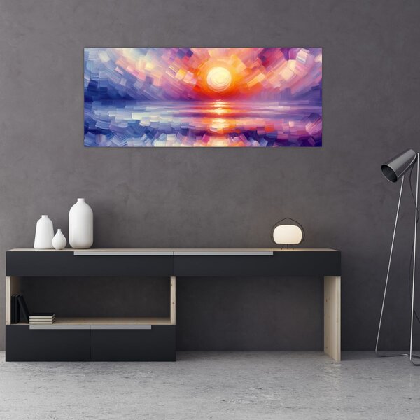 Kép - Színes művészi naplemente (120x50 cm)