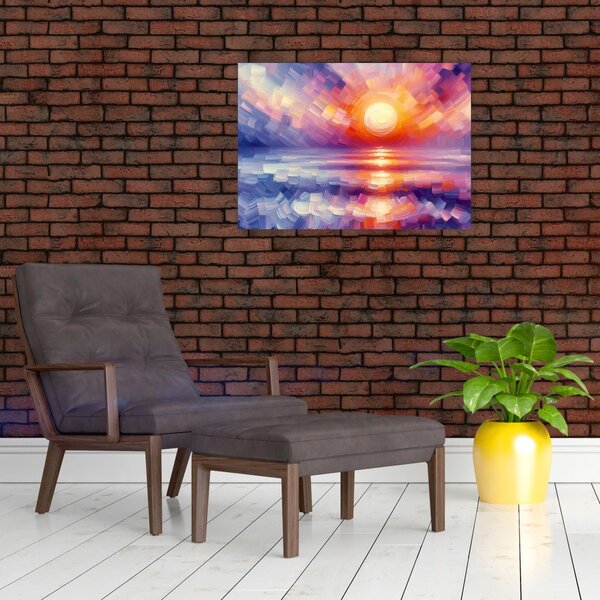 Kép - Színes művészi naplemente (70x50 cm)
