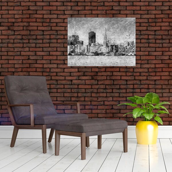 Kép - Kávé művészeti város (70x50 cm)