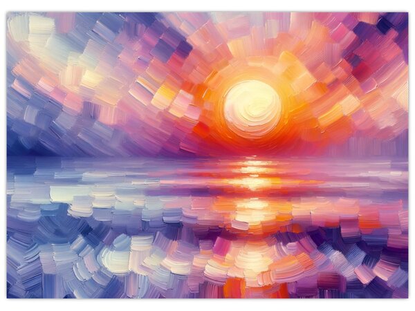 Kép - Színes művészi naplemente (70x50 cm)