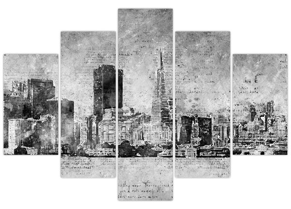 Kép - Kávé művészeti város (150x105 cm)