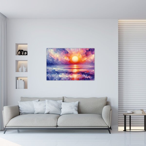 Kép - Színes művészi naplemente (90x60 cm)