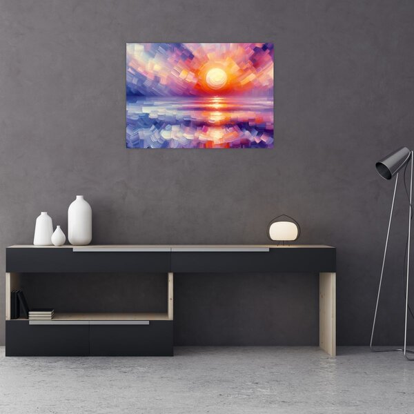 Kép - Színes művészi naplemente (70x50 cm)