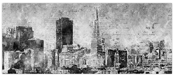 Kép - Kávé művészeti város (120x50 cm)