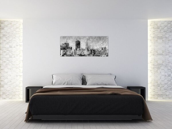 Kép - Kávé művészeti város (120x50 cm)