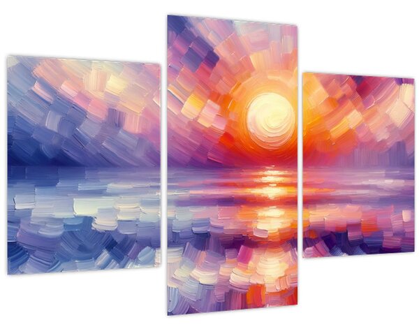 Kép - Színes művészi naplemente (90x60 cm)