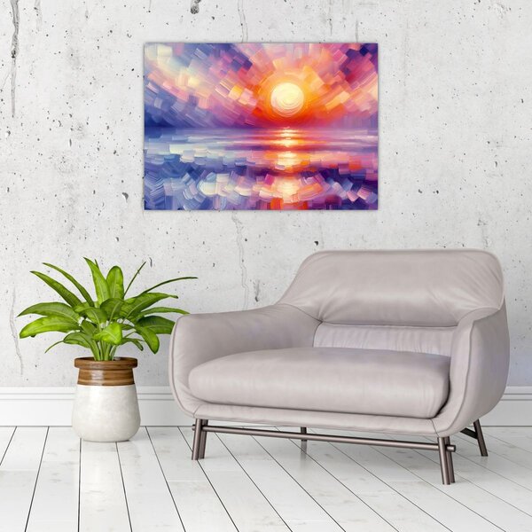 Kép - Színes művészi naplemente (70x50 cm)