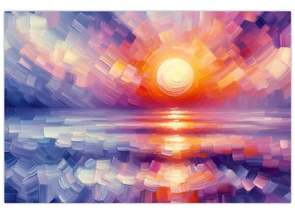 Kép - Színes művészi naplemente (90x60 cm)