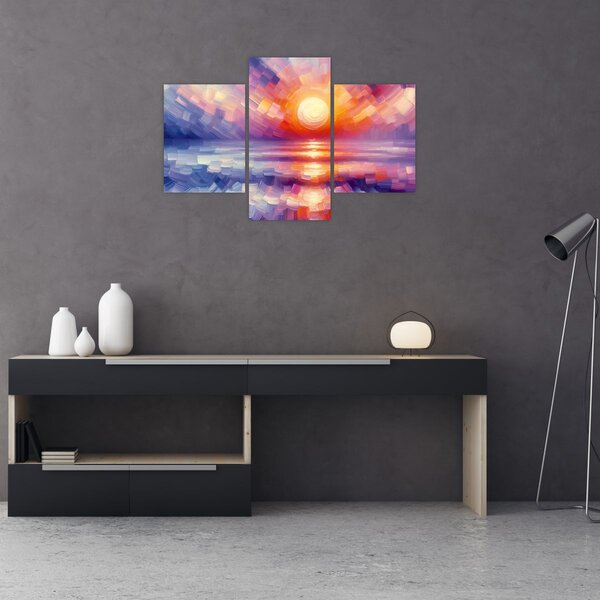 Kép - Színes művészi naplemente (90x60 cm)