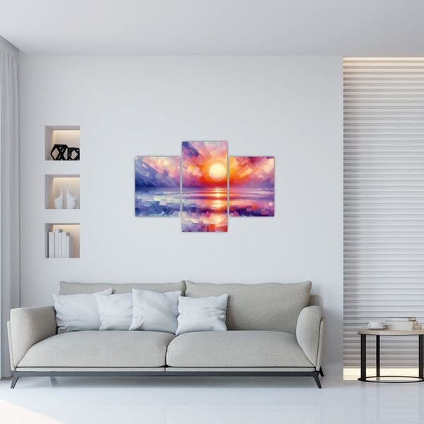 Kép - Színes művészi naplemente (90x60 cm)