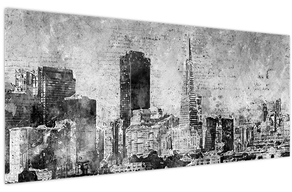 Kép - Kávé művészeti város (120x50 cm)