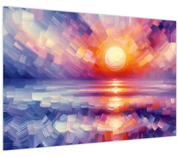 Kép - Színes művészi naplemente (90x60 cm)
