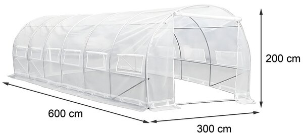 Fóliasátor 200x300x600 cm erősített vázzal+fólia