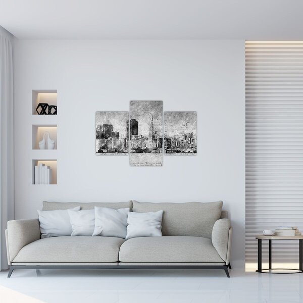Kép - Kávé művészeti város (90x60 cm)