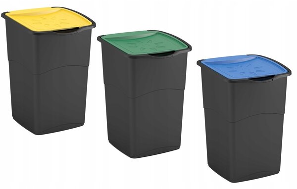 CURVER KOSZ NA ŚMIECI "KORAL BIN" 47L /CZARNY/ MIX 3szt