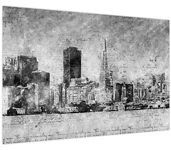 Kép - Kávé művészeti város (90x60 cm)