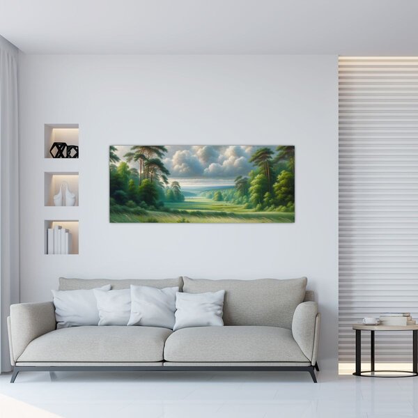 Kép - Zöld táj (120x50 cm)