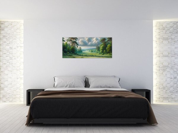 Kép - Zöld táj (120x50 cm)