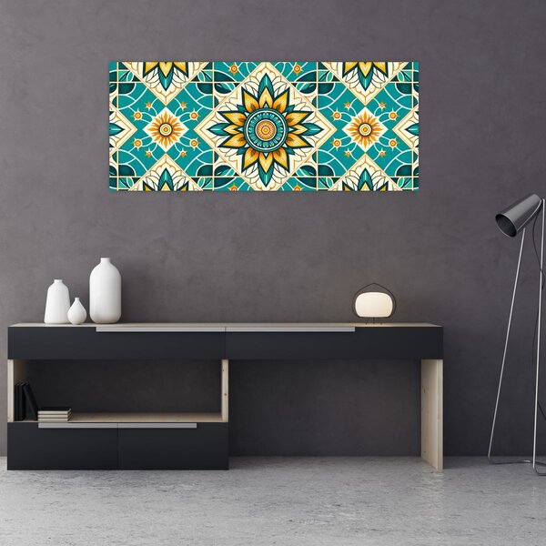 Kép - Türkiz minta (120x50 cm)