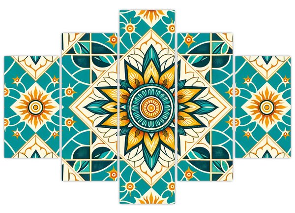 Kép - Türkiz minta (150x105 cm)