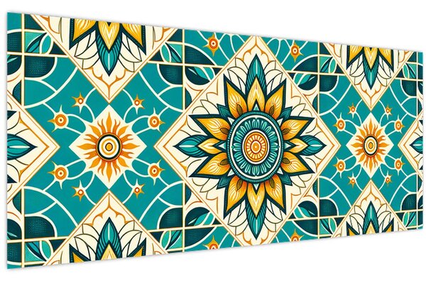 Kép - Türkiz minta (120x50 cm)