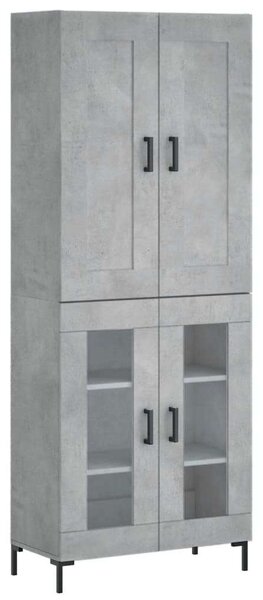 VidaXL betonszürke szerelt fa magasszekrény 69,5 x 34 x 180 cm