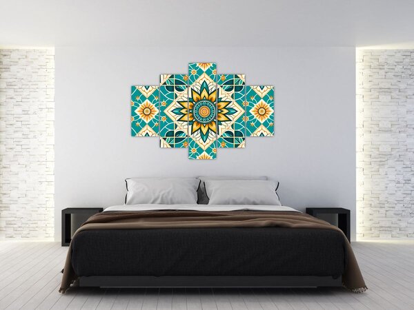 Kép - Türkiz minta (150x105 cm)