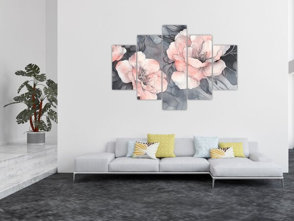 Kép - Virágok vázlata (150x105 cm)