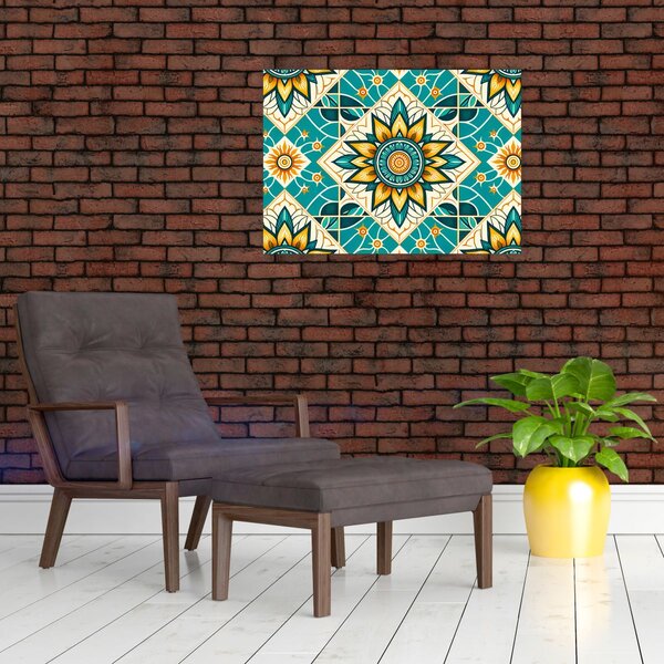 Kép - Türkiz minta (70x50 cm)