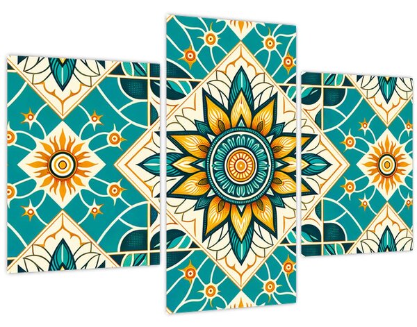Kép - Türkiz minta (90x60 cm)
