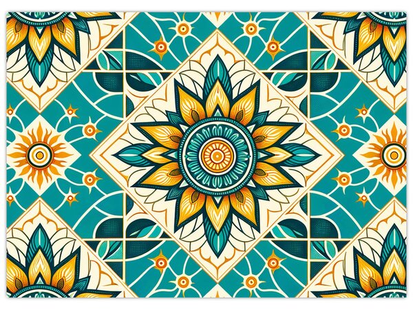Kép - Türkiz minta (70x50 cm)