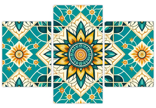 Kép - Türkiz minta (90x60 cm)