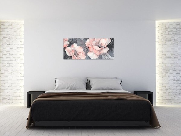 Kép - Virágok vázlata (120x50 cm)