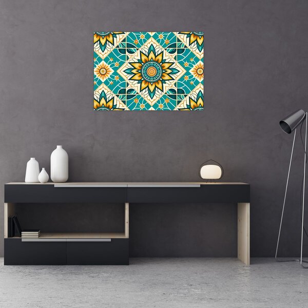 Kép - Türkiz minta (70x50 cm)