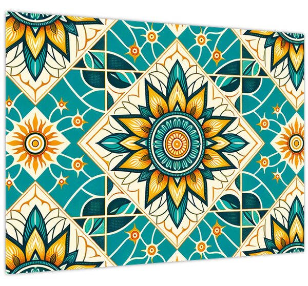 Kép - Türkiz minta (70x50 cm)
