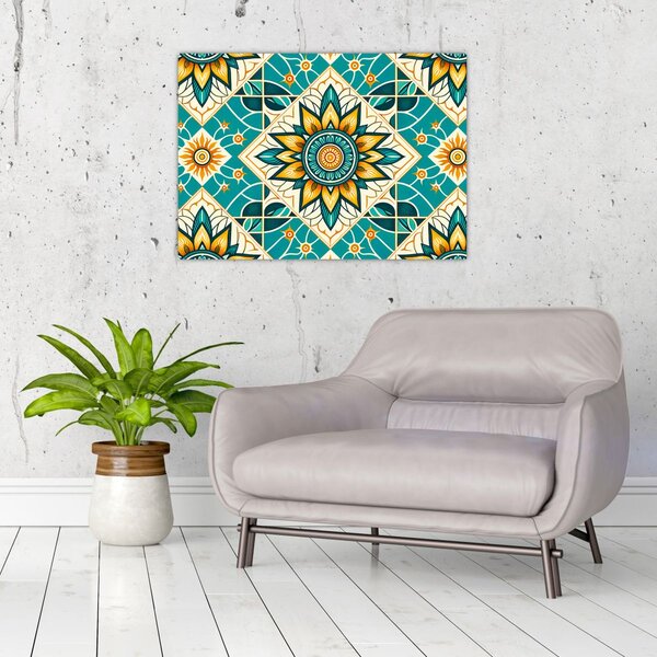 Kép - Türkiz minta (70x50 cm)