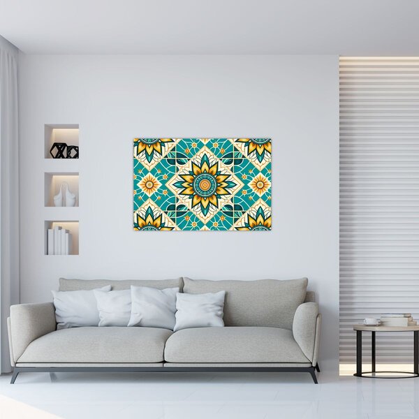 Kép - Türkiz minta (90x60 cm)