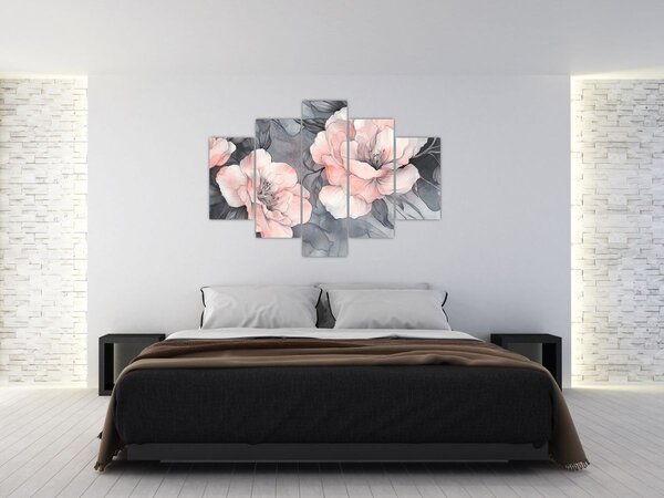 Kép - Virágok vázlata (150x105 cm)