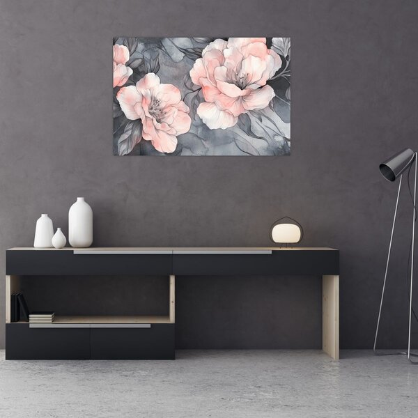 Kép - Virágok vázlata (90x60 cm)